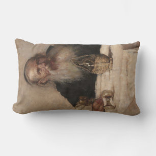 Jewish Man Drinking Wine (by Olga Boznanska) Lumbar Cushion