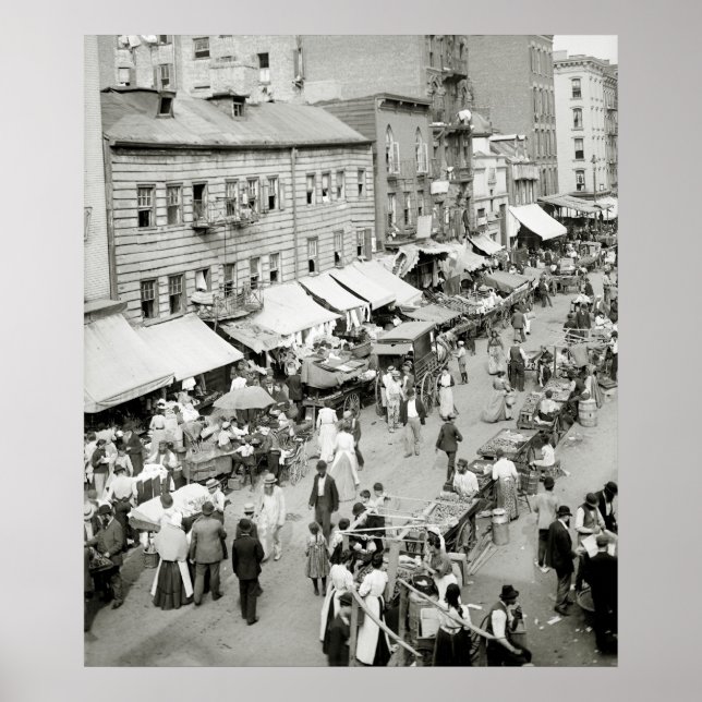 Jewish Market, NYC 1890s Poster (Front)