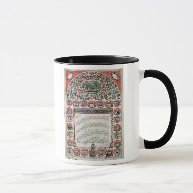Jewish Marriage Contract (vellum) Mug (Right)