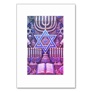 Jewish Menorah Hebrew Judaism Table Number