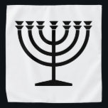 Jewish Menorah (Symbol of Judaism) Bandana<br><div class="desc">This design features an illustration of a menorah, used by Jewish people to celebrate the eight-day holiday of Hanukkah. The menorah is a nine-branched candelabrum that is lit during Hanukkah. Eight of the nine branches hold lights (candles or oil lamps) that symbolize the eight nights of the holiday; on each...</div>