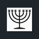 Jewish Menorah (Symbol of Judaism) Canvas Print<br><div class="desc">This design features an illustration of a menorah, used by Jewish people to celebrate the eight-day holiday of Hanukkah. The menorah is a nine-branched candelabrum that is lit during Hanukkah. Eight of the nine branches hold lights (candles or oil lamps) that symbolise the eight nights of the holiday; on each...</div>