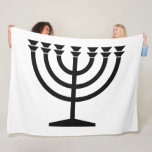 Jewish Menorah (Symbol of Judaism) Fleece Blanket<br><div class="desc">This design features an illustration of a menorah, used by Jewish people to celebrate the eight-day holiday of Hanukkah. The menorah is a nine-branched candelabrum that is lit during Hanukkah. Eight of the nine branches hold lights (candles or oil lamps) that symbolise the eight nights of the holiday; on each...</div>