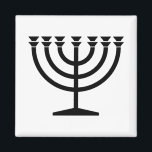 Jewish Menorah (Symbol of Judaism) Magnet<br><div class="desc">This design features an illustration of a menorah, used by Jewish people to celebrate the eight-day holiday of Hanukkah. The menorah is a nine-branched candelabrum that is lit during Hanukkah. Eight of the nine branches hold lights (candles or oil lamps) that symbolise the eight nights of the holiday; on each...</div>