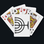 Jewish Menorah (Symbol of Judaism) Playing Cards<br><div class="desc">This design features an illustration of a menorah, used by Jewish people to celebrate the eight-day holiday of Hanukkah. The menorah is a nine-branched candelabrum that is lit during Hanukkah. Eight of the nine branches hold lights (candles or oil lamps) that symbolize the eight nights of the holiday; on each...</div>