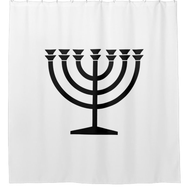 Jewish Menorah (Symbol of Judaism) Shower Curtain (Front)