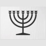 Jewish Menorah (Symbol of Judaism) Tissue Paper<br><div class="desc">This design features an illustration of a menorah, used by Jewish people to celebrate the eight-day holiday of Hanukkah. The menorah is a nine-branched candelabrum that is lit during Hanukkah. Eight of the nine branches hold lights (candles or oil lamps) that symbolise the eight nights of the holiday; on each...</div>