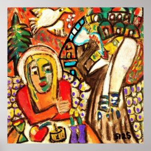 Jewish New Year Sounding The Shofar Poster