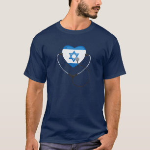 Jewish Nurse Doctor National Flag Colours Of Israe T-Shirt