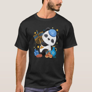 Jewish Panda Menorah Cute Hanukkah Bear  Boys Girl T-Shirt