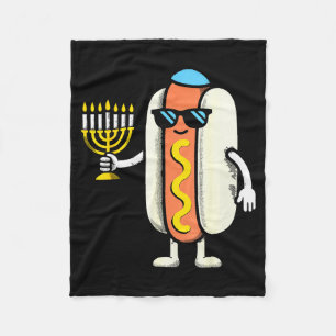 Jewish Pjs Hotdog Funny Food Hanukkah Pajamas Chan Fleece Blanket