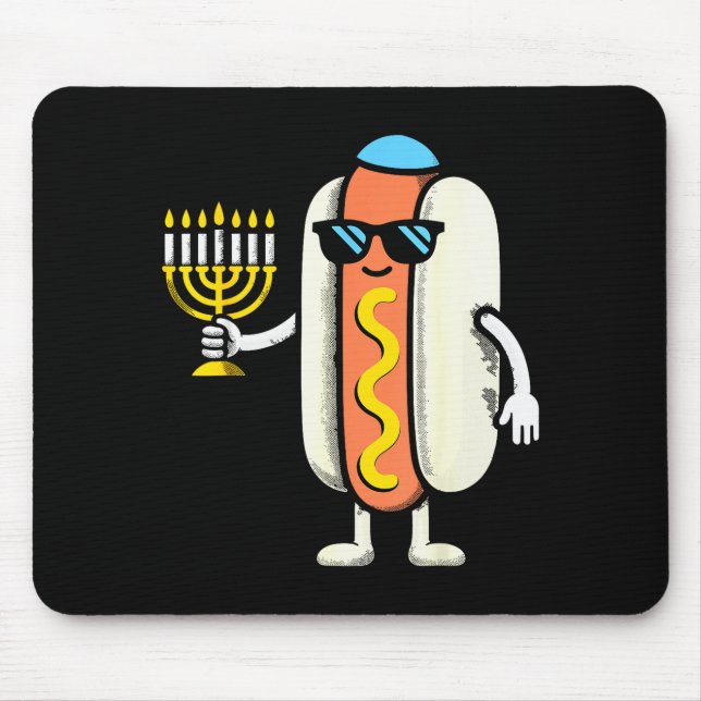 Jewish Pjs Hotdog Funny Food Hanukkah Pajamas Chan Mouse Pad (Front)
