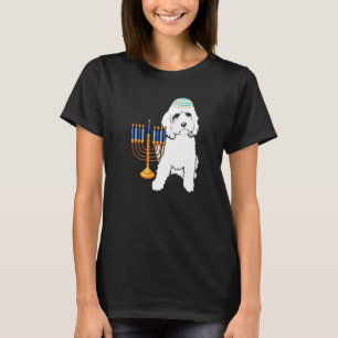 Jewish Poodle Dog Menorah Hanukkah Pajamas Chanuka T-Shirt