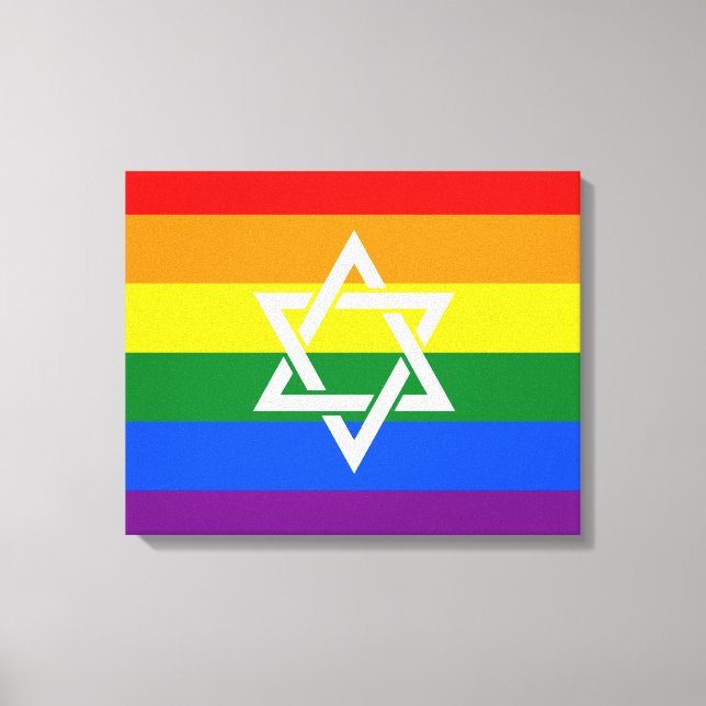 Jewish Pride Flag Painting Canvas Print (Front)