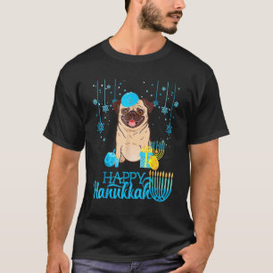 Jewish Pug Dog Menorah Hanukkah Pyjamas Chanukah P T-Shirt