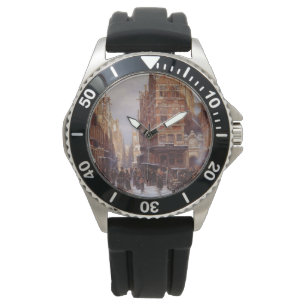 Jewish Quarter in Amsterdam (Vintage City Scene) Watch