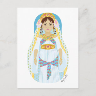 Jewish, Queen Esther Matryoshka Postcard