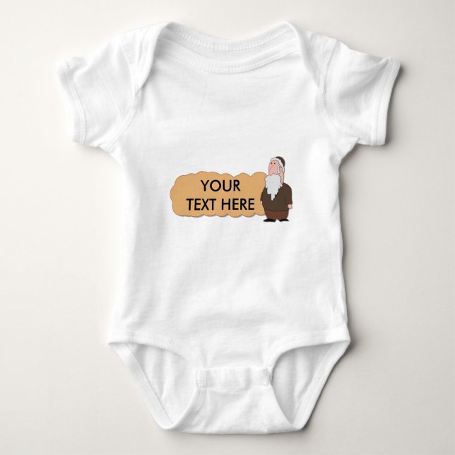 Jewish rabbi custumizable baby shirt (Front)