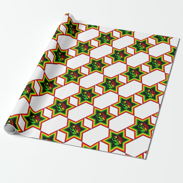 Jewish Rasta Wrapping Paper (Unrolled)