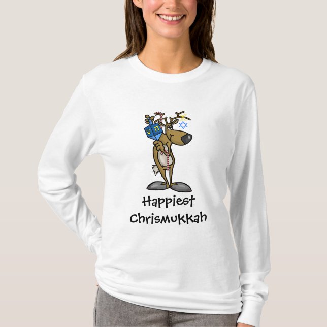 Jewish Reindeer Chrismukkah T-Shirt (Front)