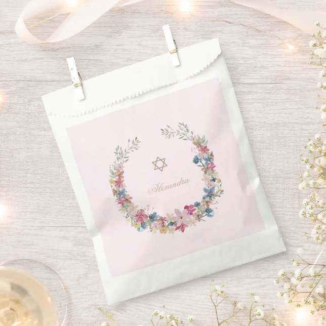 Jewish Religious Elegant Field Flowers Frame  Favour Bags (Clipped)