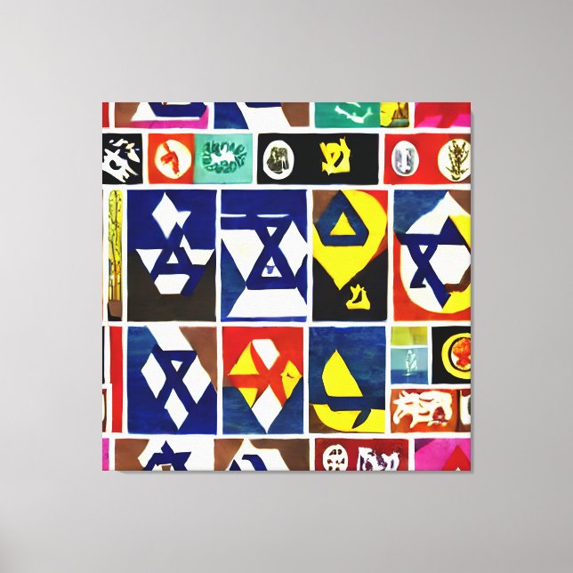 Jewish Religious Symbols Wall Art (Front)