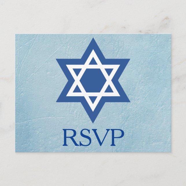 Jewish RSVP Star of David Invitation Postcard (Front)
