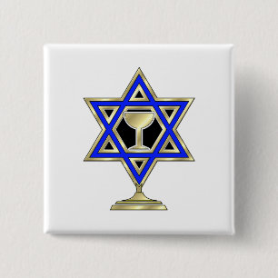 Jewish Star 15 Cm Square Badge