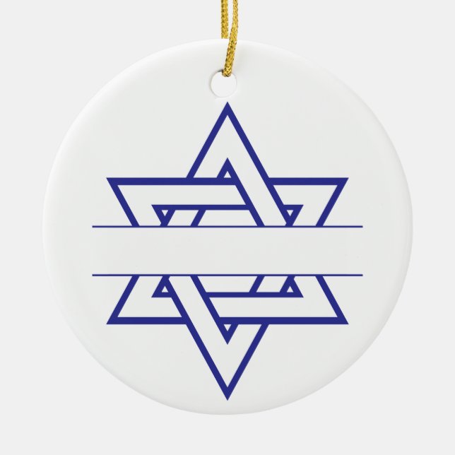 Jewish Star Ceramic Tree Decoration (Front)
