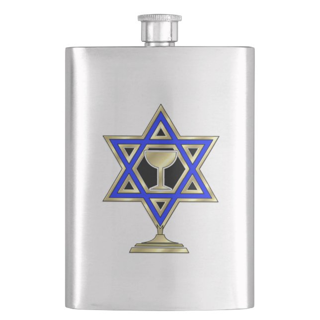 Jewish Star Hip Flask (Front)