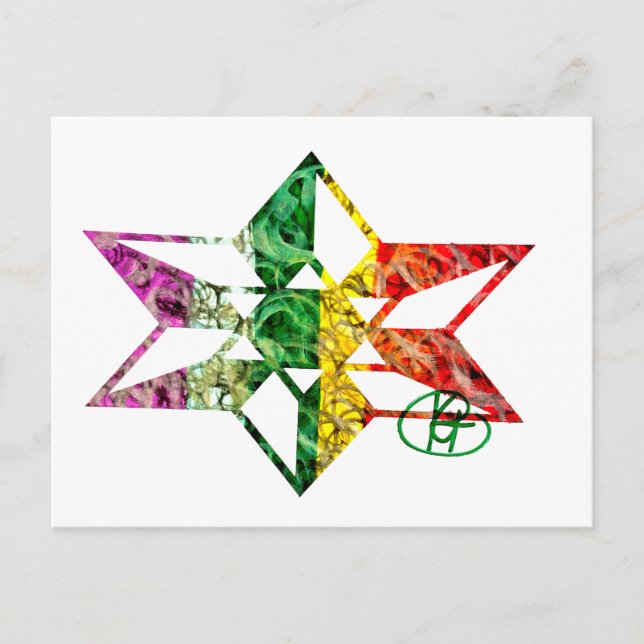 Jewish Star Ironwork Art Postcard (Front)