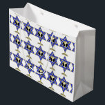 Jewish Star Large Gift Bag<br><div class="desc">Jewish gifts and gift ideas featuring beautiful Jewish Star of David with a wine glass in the centre.</div>