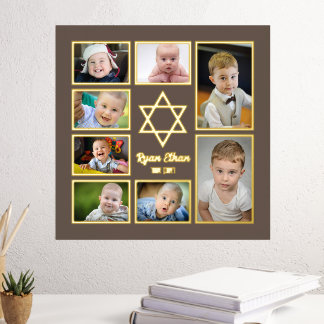Jewish Star of David Add Your Own Photos 7 Photo Foil Prints