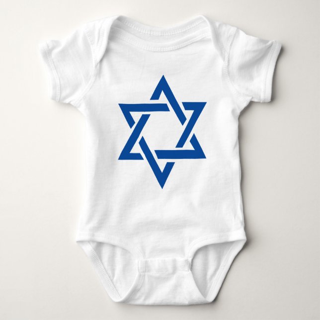 Jewish Star of David Blue Baby Bodysuit (Front)