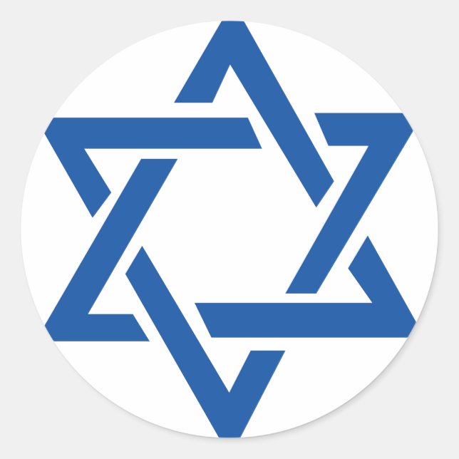 Jewish Star of David Blue Classic Round Sticker (Front)
