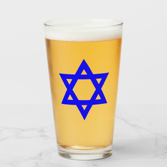 ✡︎ Jewish Star of David Glass (Front Filled)