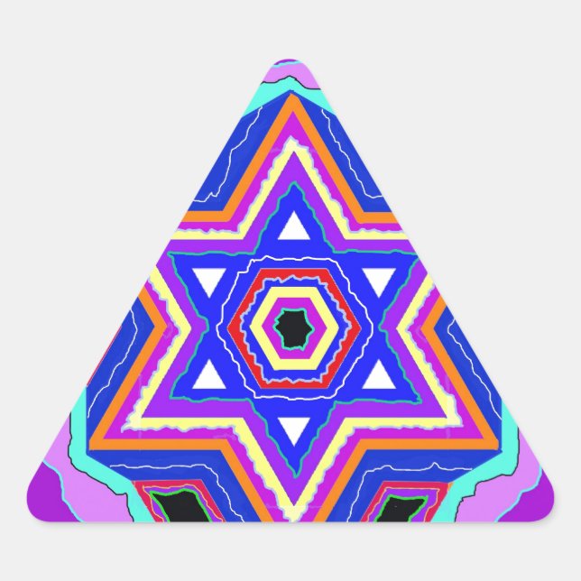 Jewish Star of David Triangle Sticker (Front)