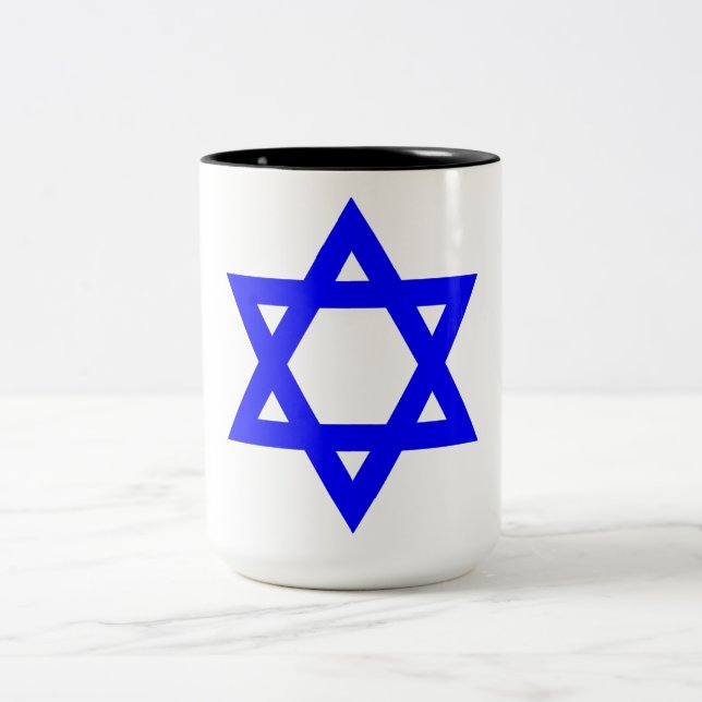 ✡︎ Jewish Star of David Two-Tone Coffee Mug (Center)