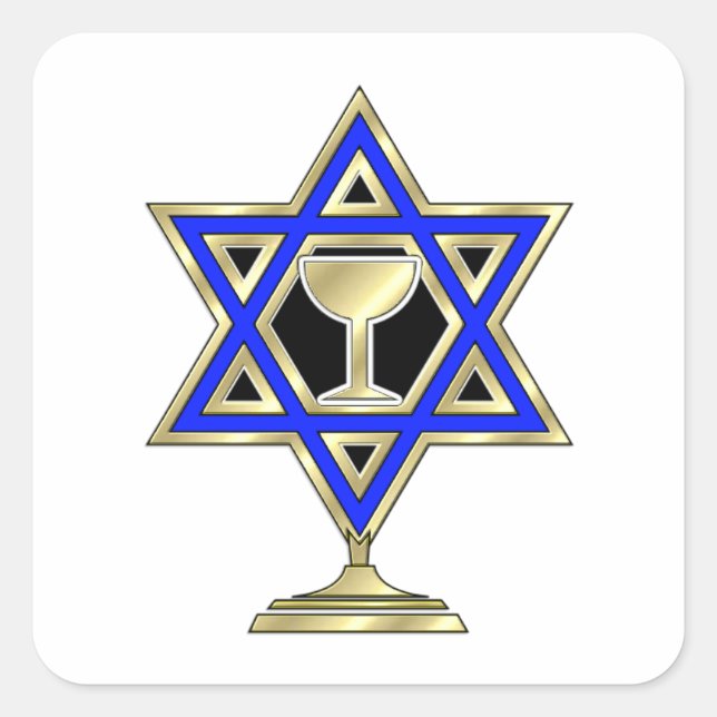 Jewish Star Square Sticker (Front)