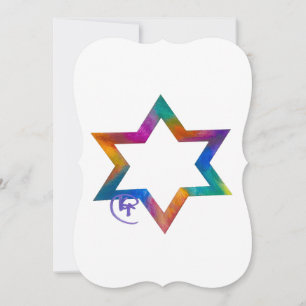 Jewish Star Watercolor Art Card 