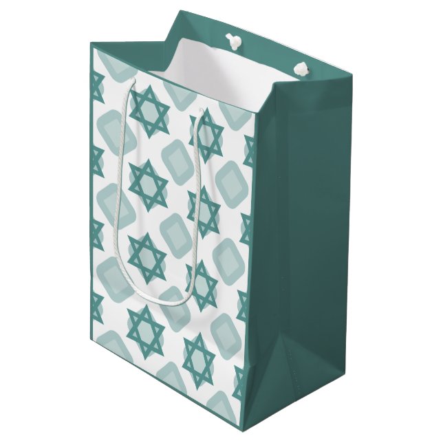 Jewish Stars Design Gift Bag (Front Angled)