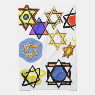 JEWISH STARS KITCHEN TOWELS - MOGEN DAVID GIFTS