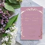 Jewish Swirl frame wedding Foil Invitation<br><div class="desc">Jewish Swirl Chuppah frame wedding Foil Invitation.</div>