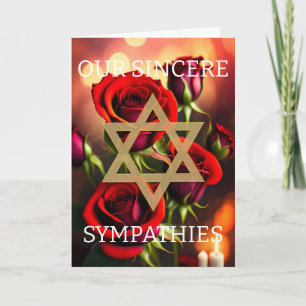 Jewish Sympathy Card - Red Roses