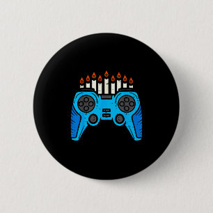 Jewish Video Game Gamer Hanukkah Chanukah Men Boy  6 Cm Round Badge