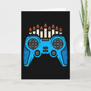 Jewish Video Game Gamer Hanukkah Chanukah Men Boy Card