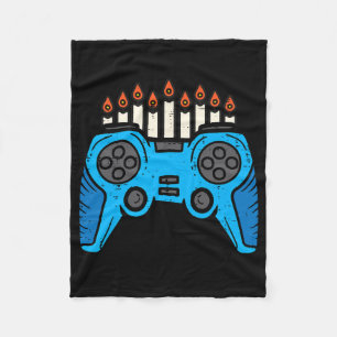 Jewish Video Game Gamer Hanukkah Chanukah Men Boy Fleece Blanket