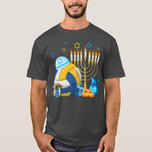 Jewish Volleyball Menorah Hanukkah Chanukah Sport  T-Shirt