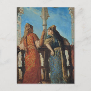 Jewish Women at the Balcony, Algiers, 1849 Postcard