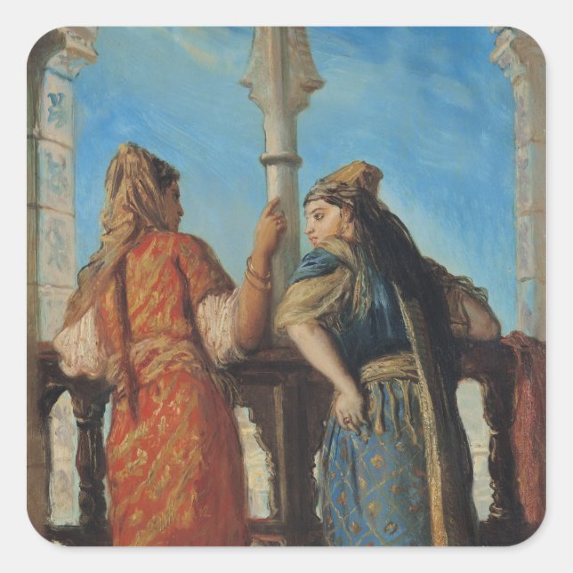Jewish Women at the Balcony, Algiers, 1849 Square Sticker (Front)
